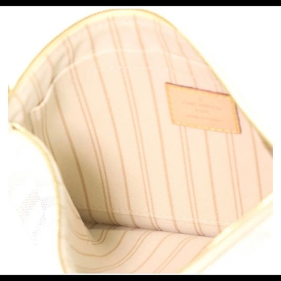 Auth NEW Louis Vuitton Azur neverfull wristlet GM beige interior - Picture 3 of 8